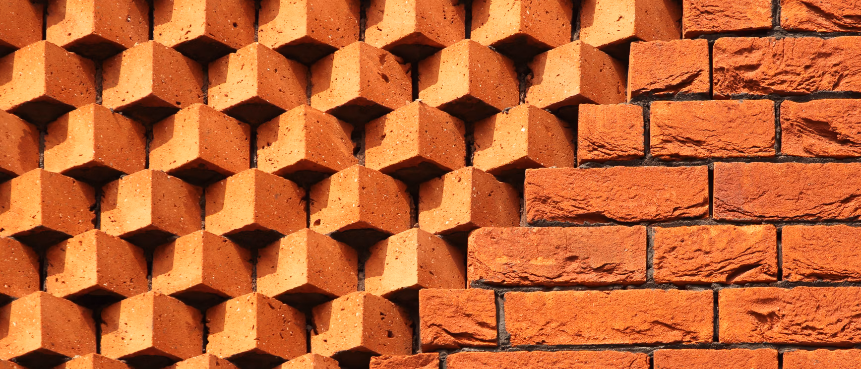 Geometric abstract brickwork pattern