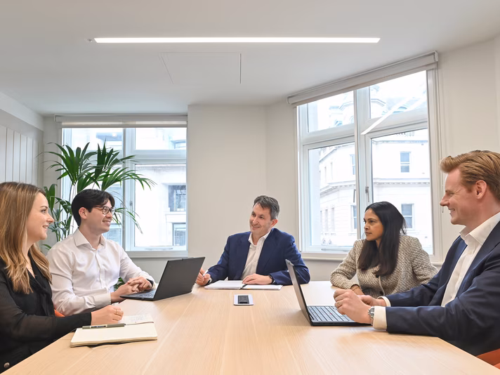 Team around table