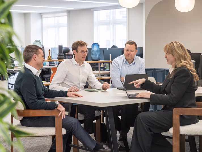 Team around table